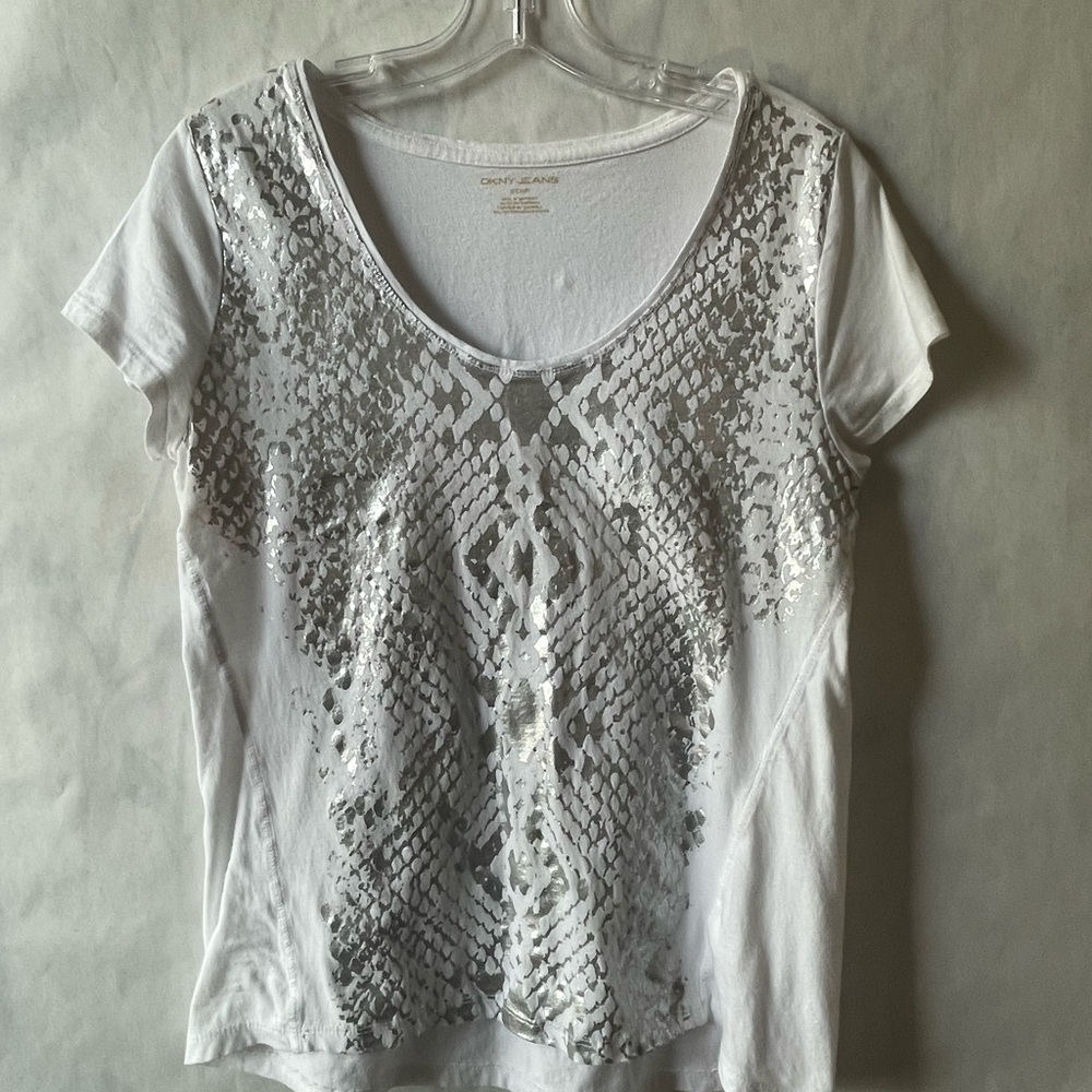 DKNY Silver Printed Snakeskin